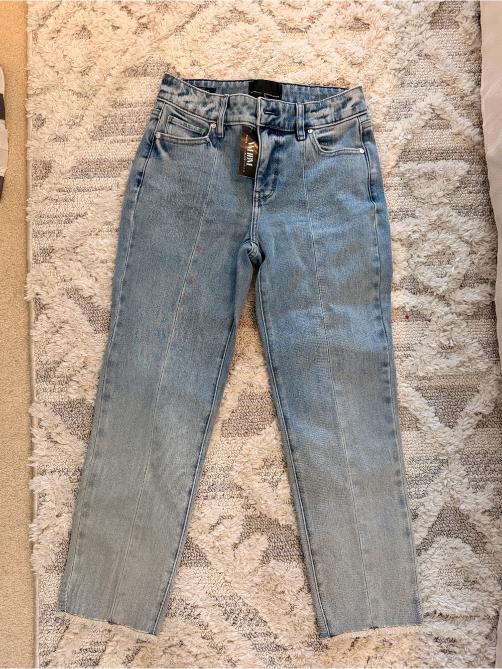 White House Black Market Women's Straight Jeans in Light Blue